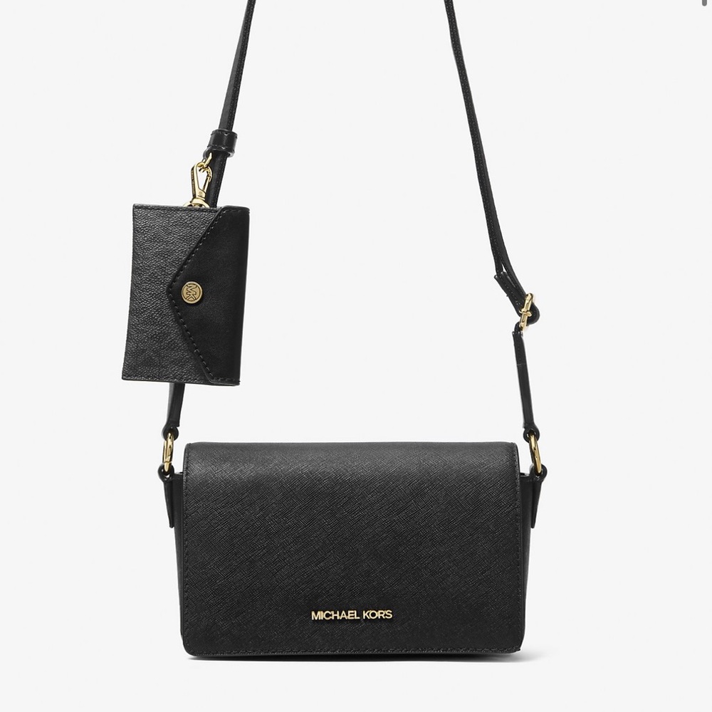 Michael Kors Vincent black leather crossbody bag